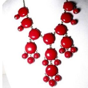 J.Crew Bubble Necklace Red